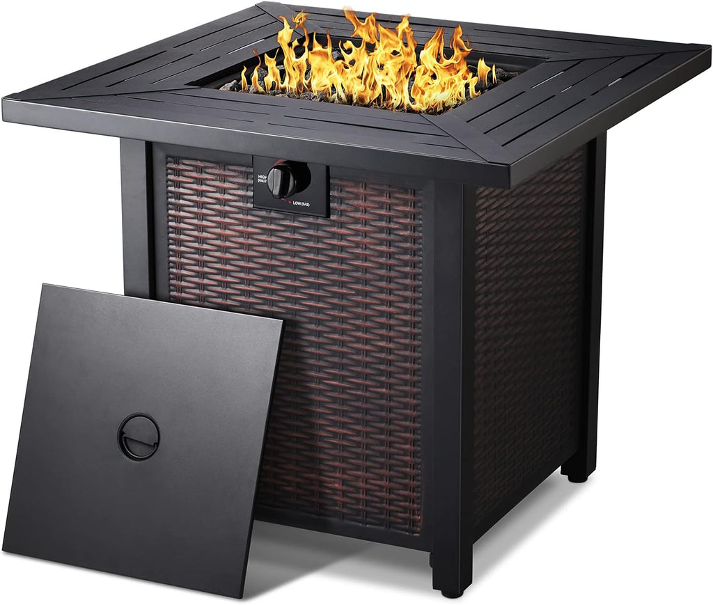 50,000 BTU Rectangular Steel Fire Pit Table G512295
