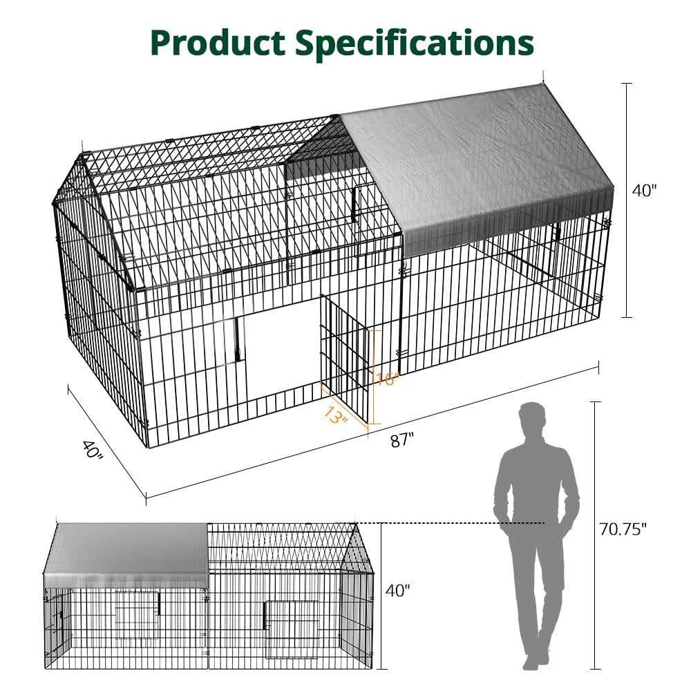 Chicken Coop with Cover Metal Portable D282243
