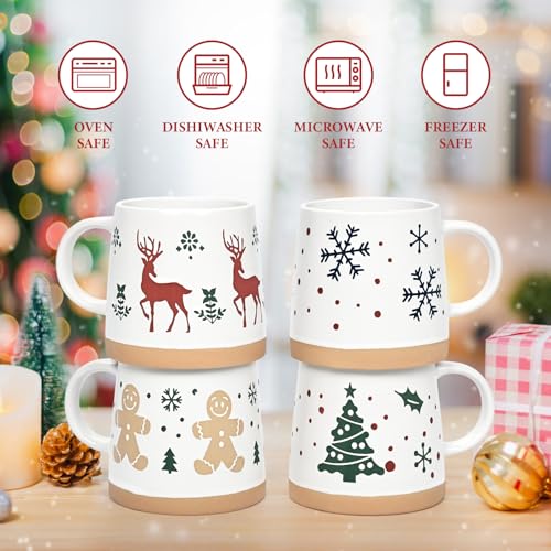 Set of 4 Christmas Mugs 14 Oz M2321