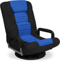 Swivel Gaming Chair with Lumbar Support, Armrest Handles, Adjustable Foldable Backrest - Black/Blue S89765