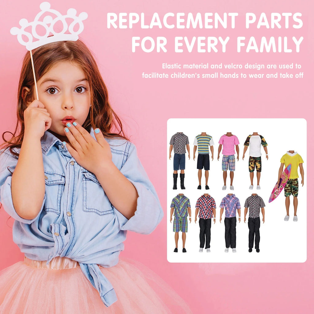 16 Pieces Boyfriend Dolls Clothing Shoes Handmade 11inch Toys M69652