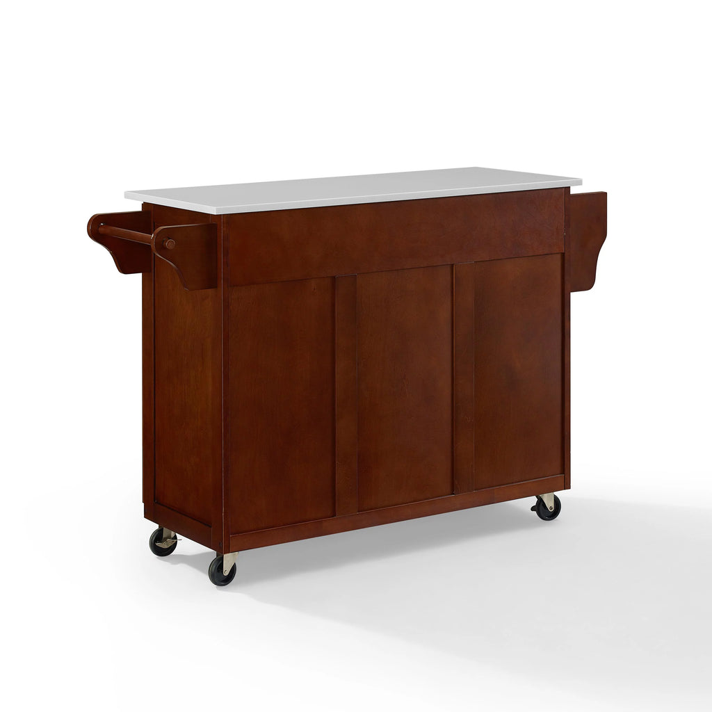 White Granite Top Kitchen Cart Y6369