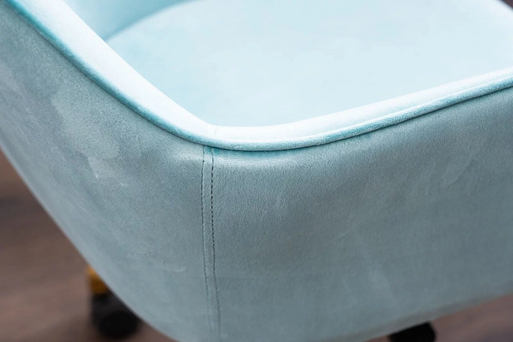 Light Blue Velvet Adjustable Height Office Chair V748124