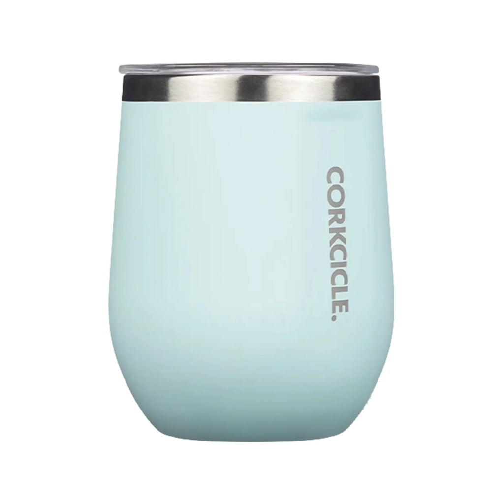 Gloss Powder Blue 12 oz Stainless Steel Stemless Wine Glass N38198