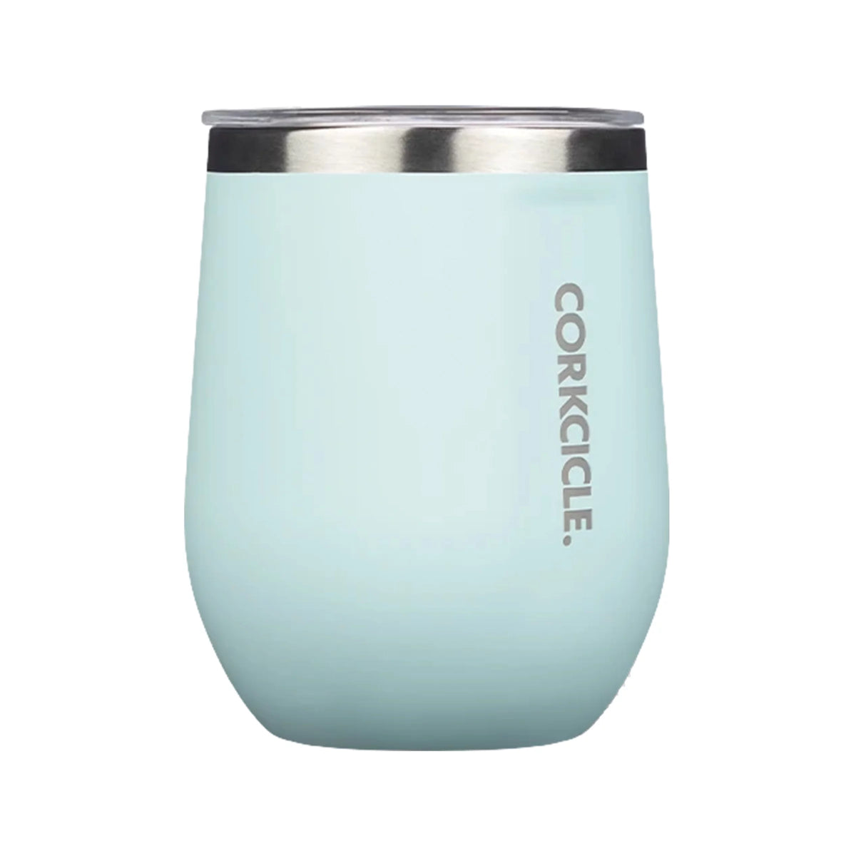 Gloss Powder Blue 12 oz Stainless Steel Stemless Wine Glass N38198