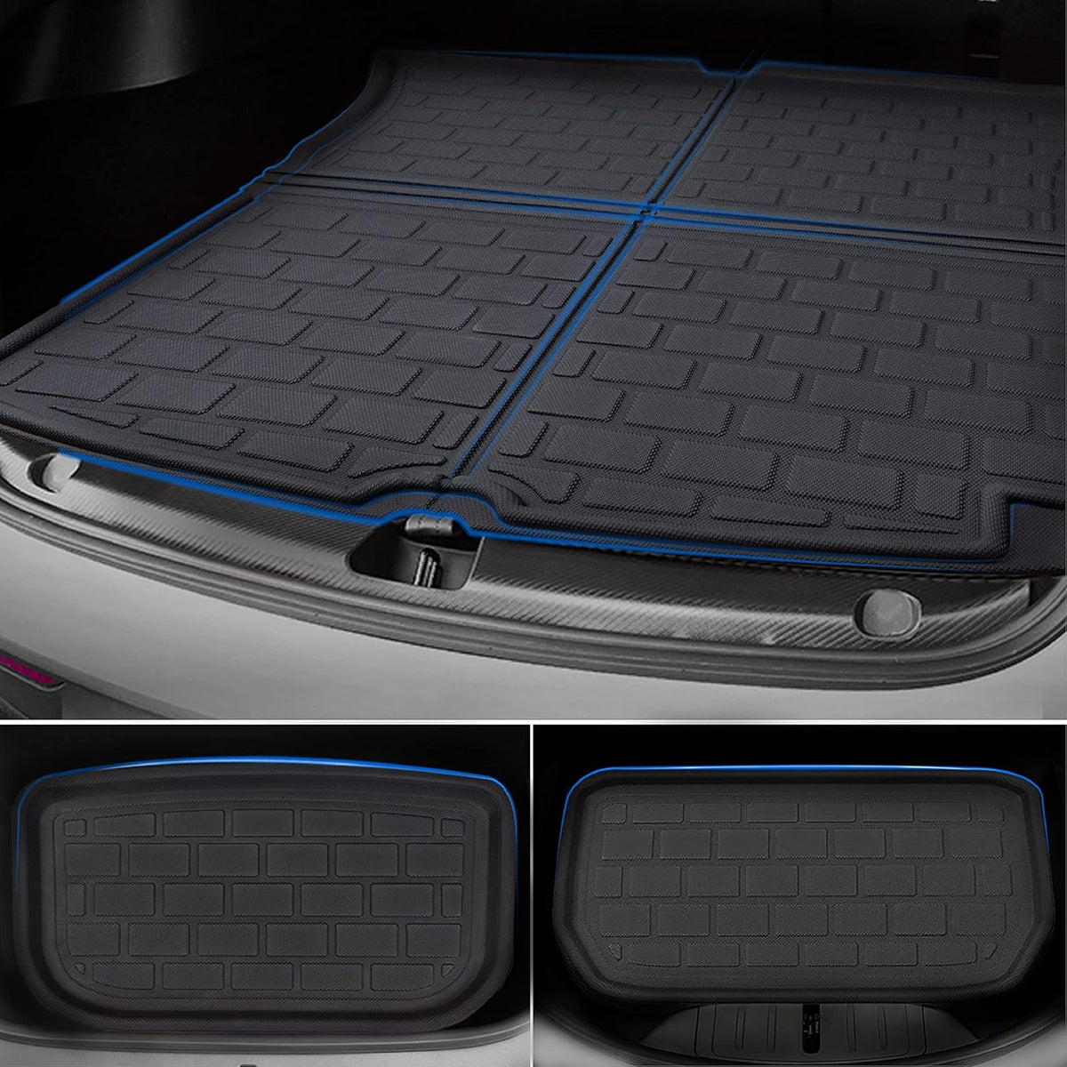 Waterproof Anti-Slip Trunk Mat Cargo Liner for Tesla Model Y 5-Seater (3 Pack) F7365