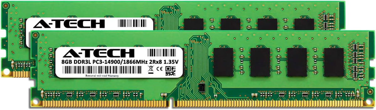 16GB DDR3 / DDR3L 1866MHz Desktop Memory Kit (2 x 8GB) PC3-14900 Non-ECC Unbuffered DIMM 240-Pin 2Rx8 1.35V Low Voltage Dual Rank RAM Z36704