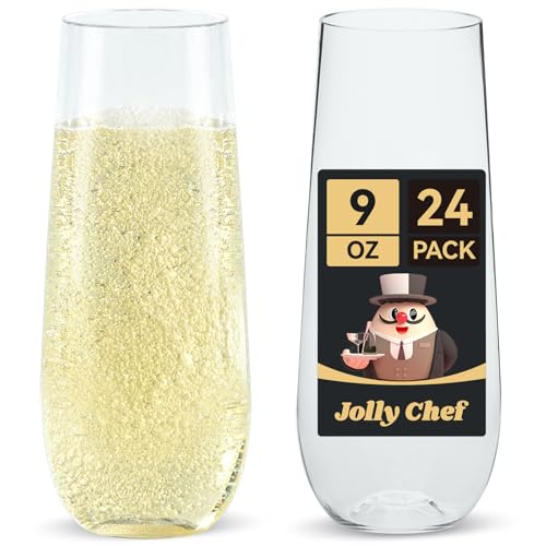 24 Pack 9 Oz Clear Plastic Champagne Flutes J251