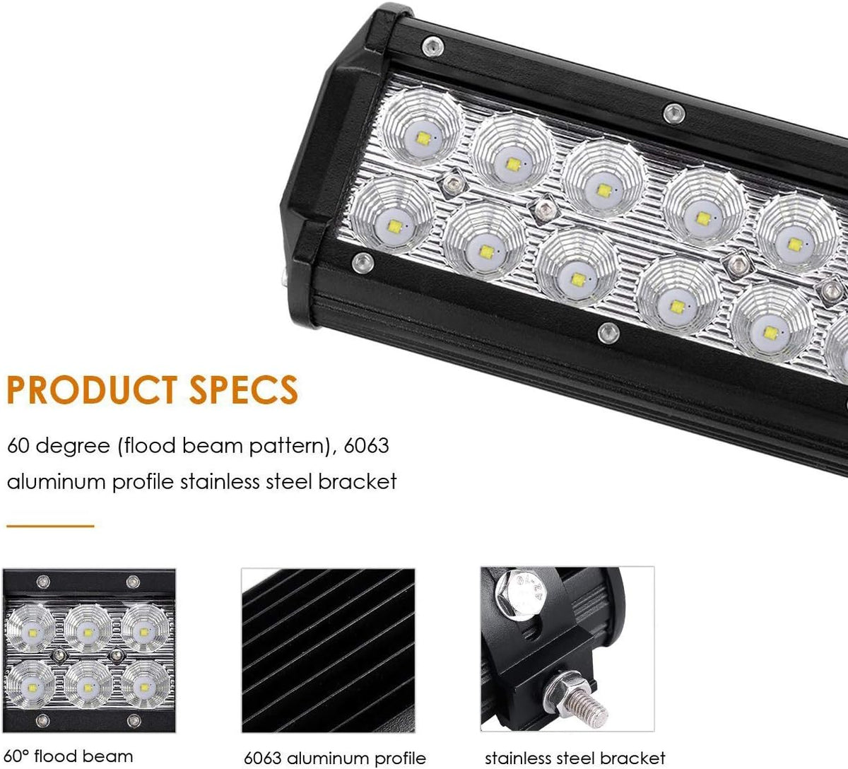 LED Light Bar 7Inch 36W Flood LED Work Lights Waterproof (2 PCS) P871593