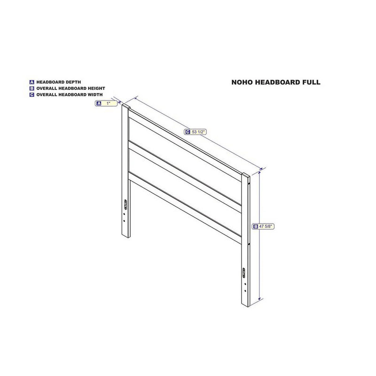 White Wood Full Headboard N9505
