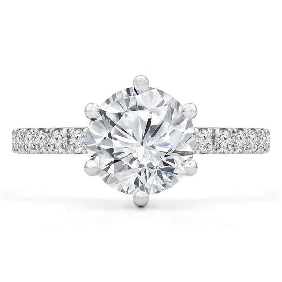 14K White Gold Round Diamond Solitaire Engagement Ring C185805