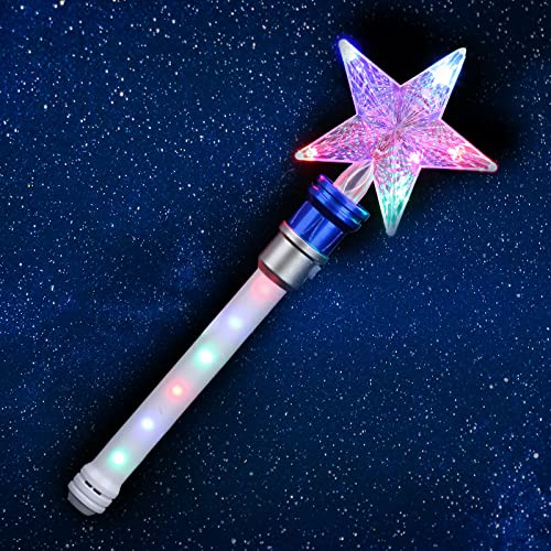 Light Up Snowflake Spinning Wand Q577
