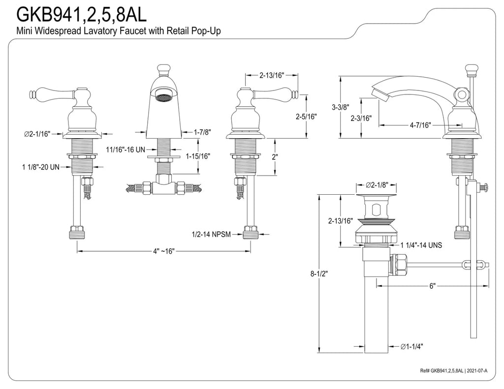Oil Rubbed Bronze Mini-Widespread Bathroom Faucet D55635