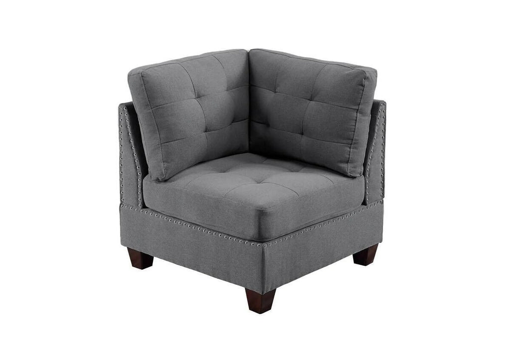 Gray Fabric Sectional Sofa Set 9pcs U57926