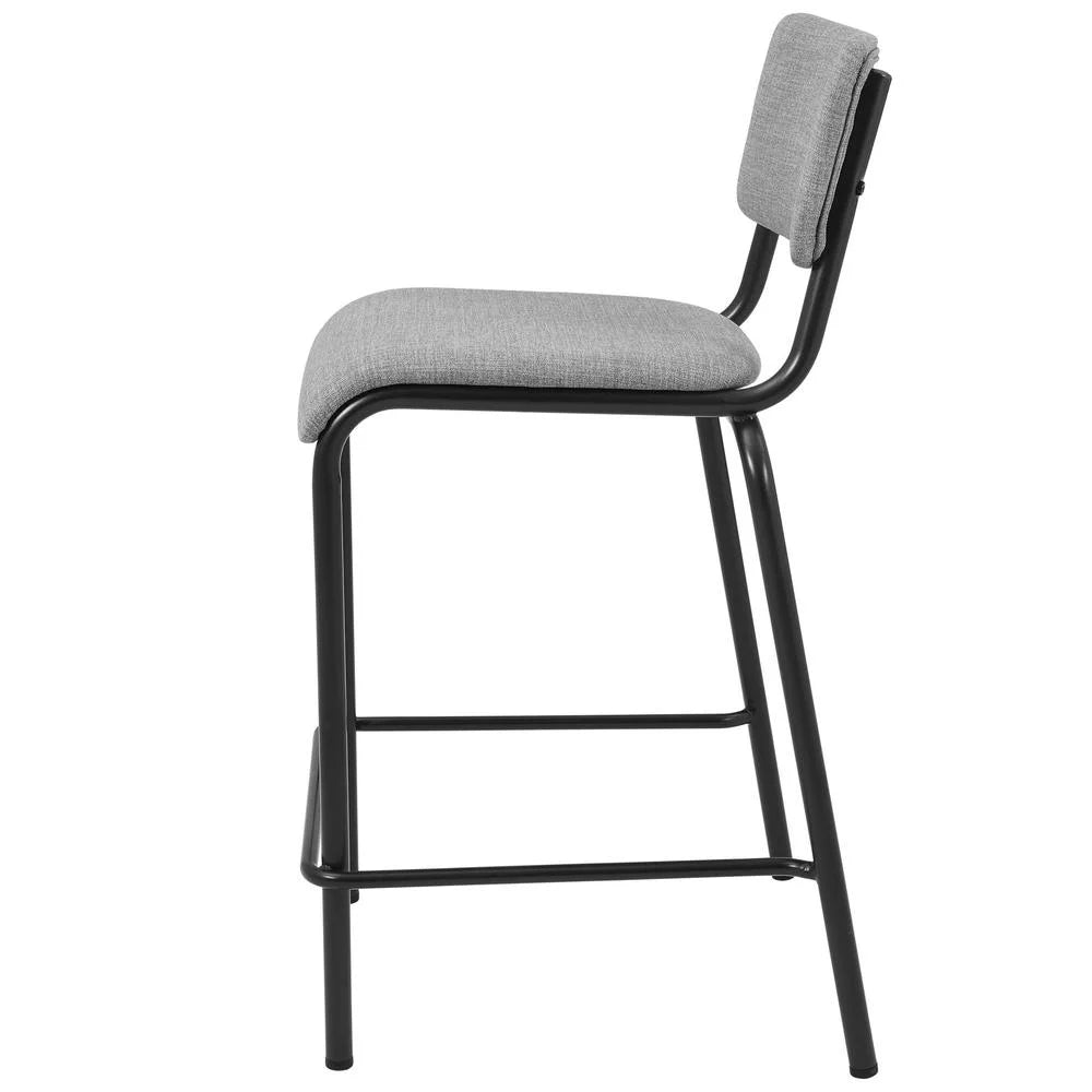 26" Gray Fabric Counter Stool Set of 4 X992058