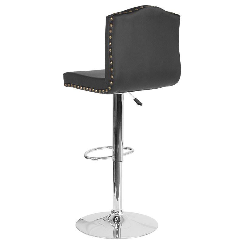 Black Leather Adjustable Height Barstool Z5002
