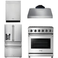 30 Gas Range, Range Hood, Refrigerator with Water and Ice Dispenser, Dishwasher M870