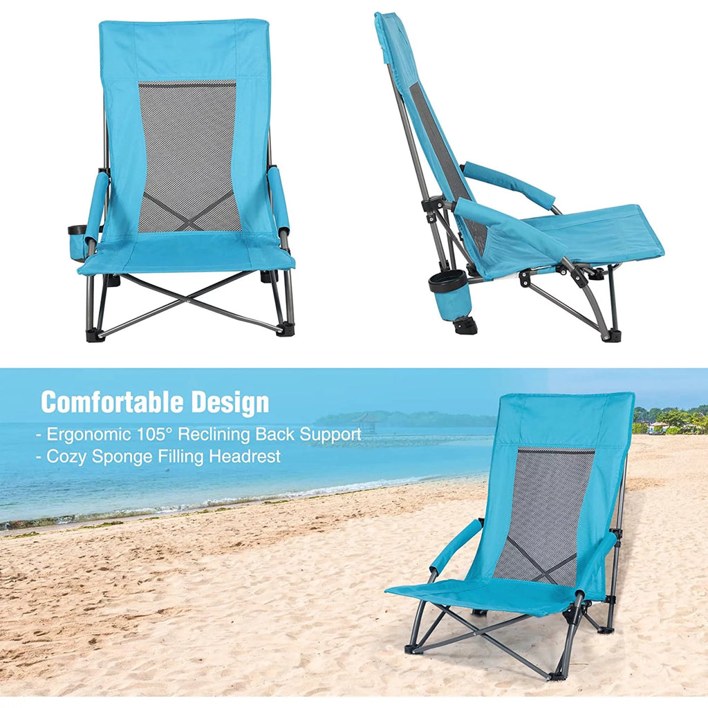 Light Blue Folding Beach Chair 2 Pack J87652
