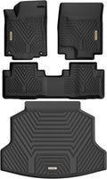 Black TPE Floor Mats Cargo Trunk Liners Set for Honda CR-V J302