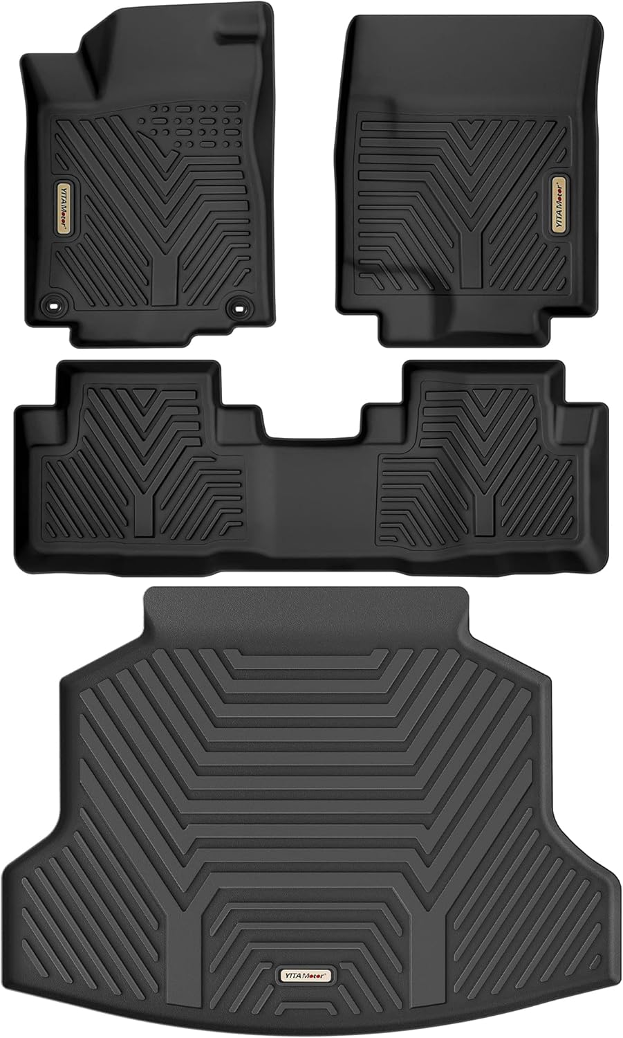 Black TPE Floor Mats Cargo Trunk Liners Set for Honda CR-V J302