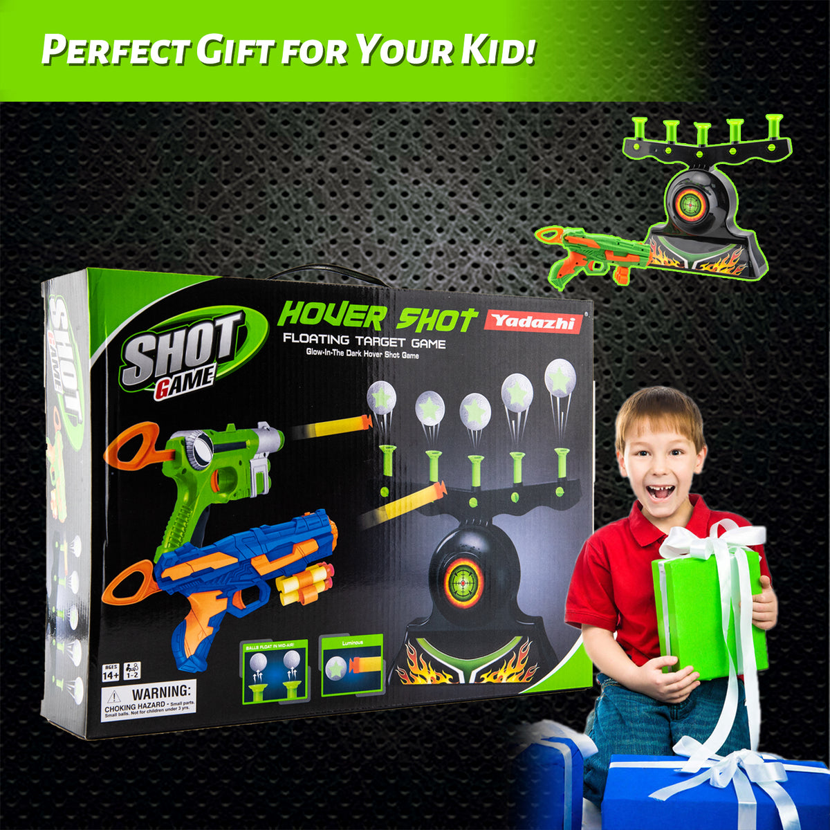 Glow in The Dark Floating Ball Target Practice Toys with 10 Soft Foam Balls B815