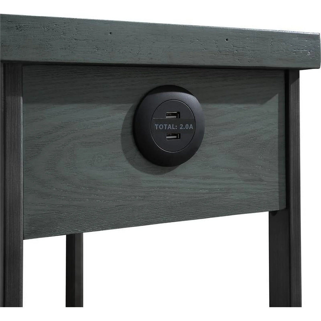 Antique Green Wood 1-Shelf Side Table R22224