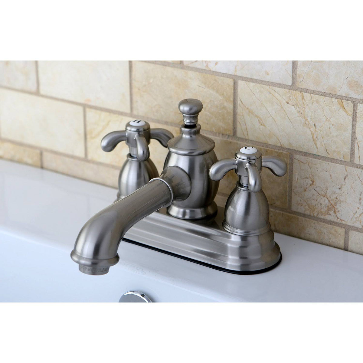4x22 Centerset Bathroom Faucet, Brushed Nickel U89983