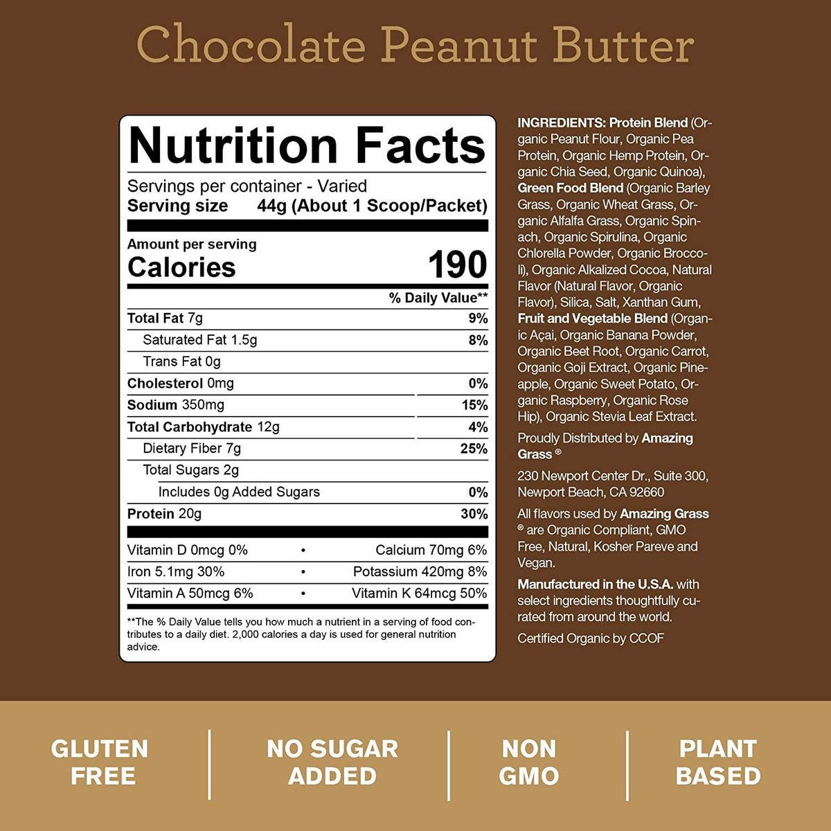Peanut Butter Protein Powder, 10 Single Serve Packets B43968