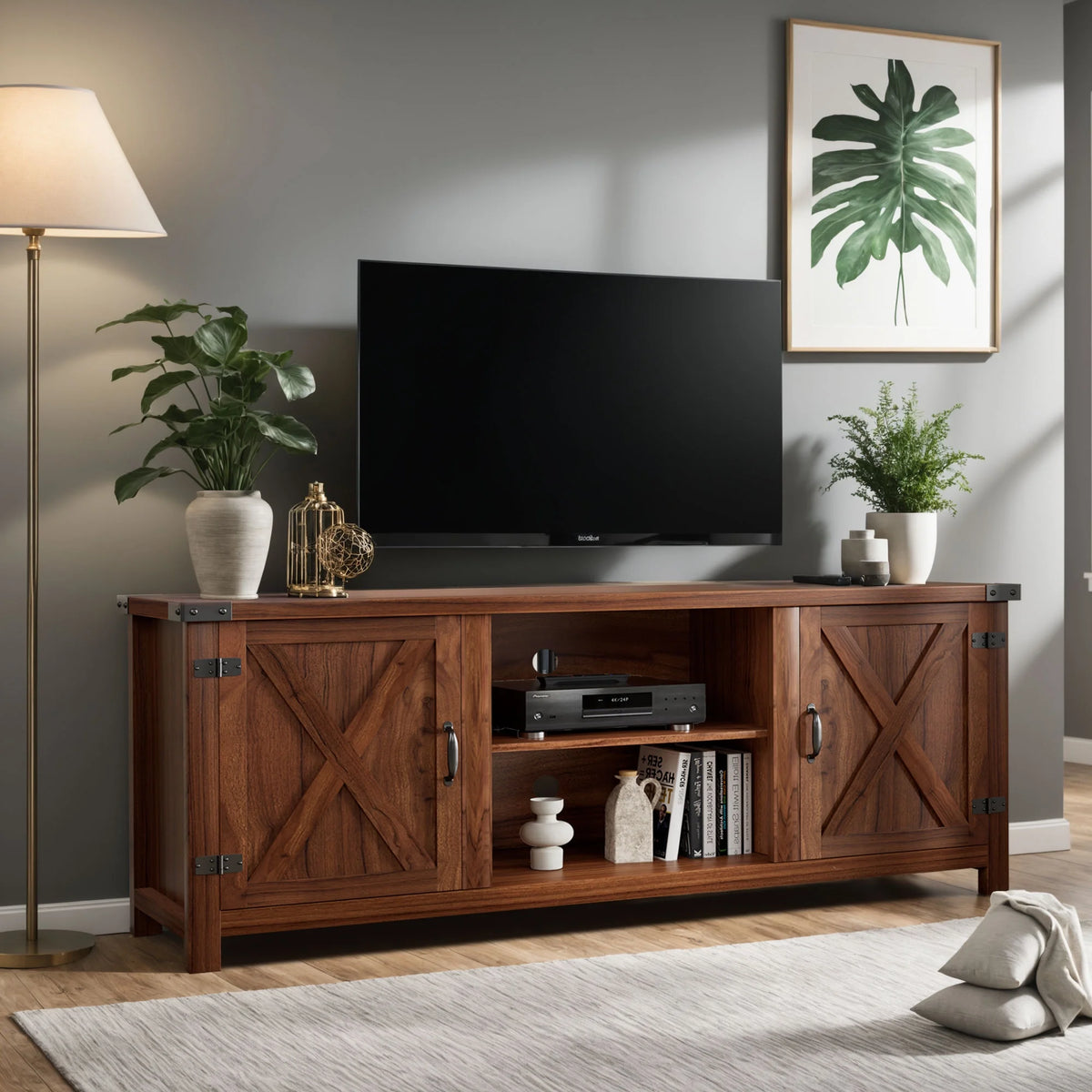 58 Modern Farmhouse Two-Door TV Stand E94770