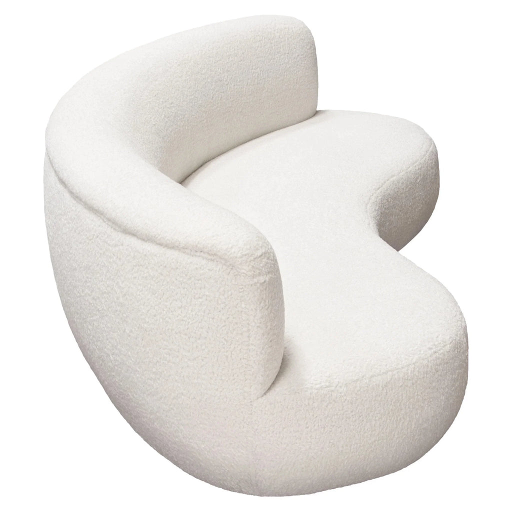 White Faux Sheepskin Curved Sofa S562