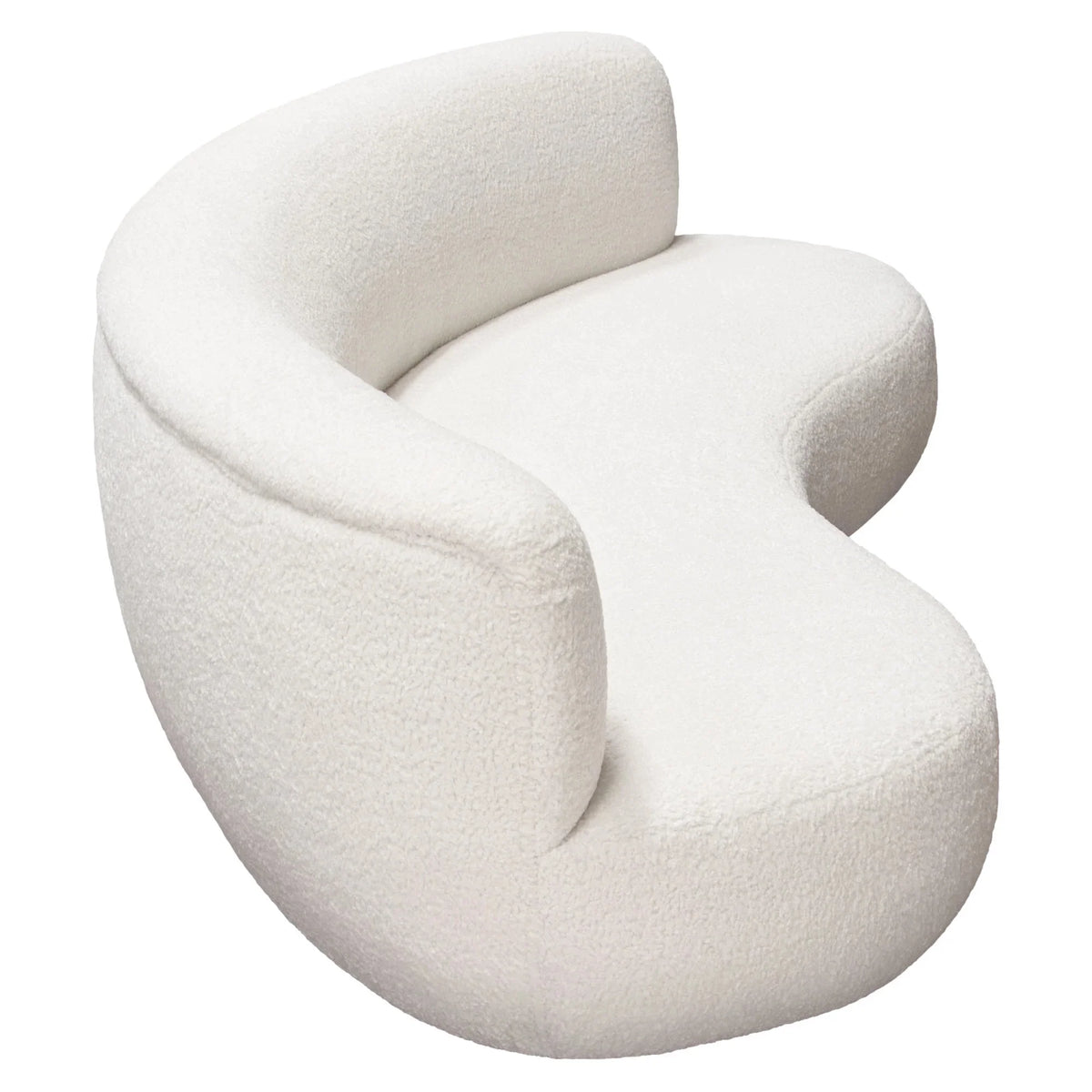 White Faux Sheepskin Curved Sofa S562