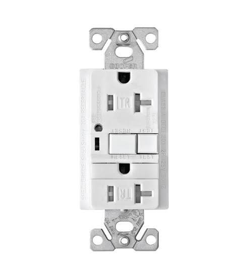Tamper Resistant 20-Amp Combination GFCI Receptacle with Nightlight, Ivory Finish S917