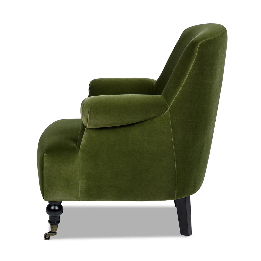 Olive Green Performance Velvet Accent Armchair D153