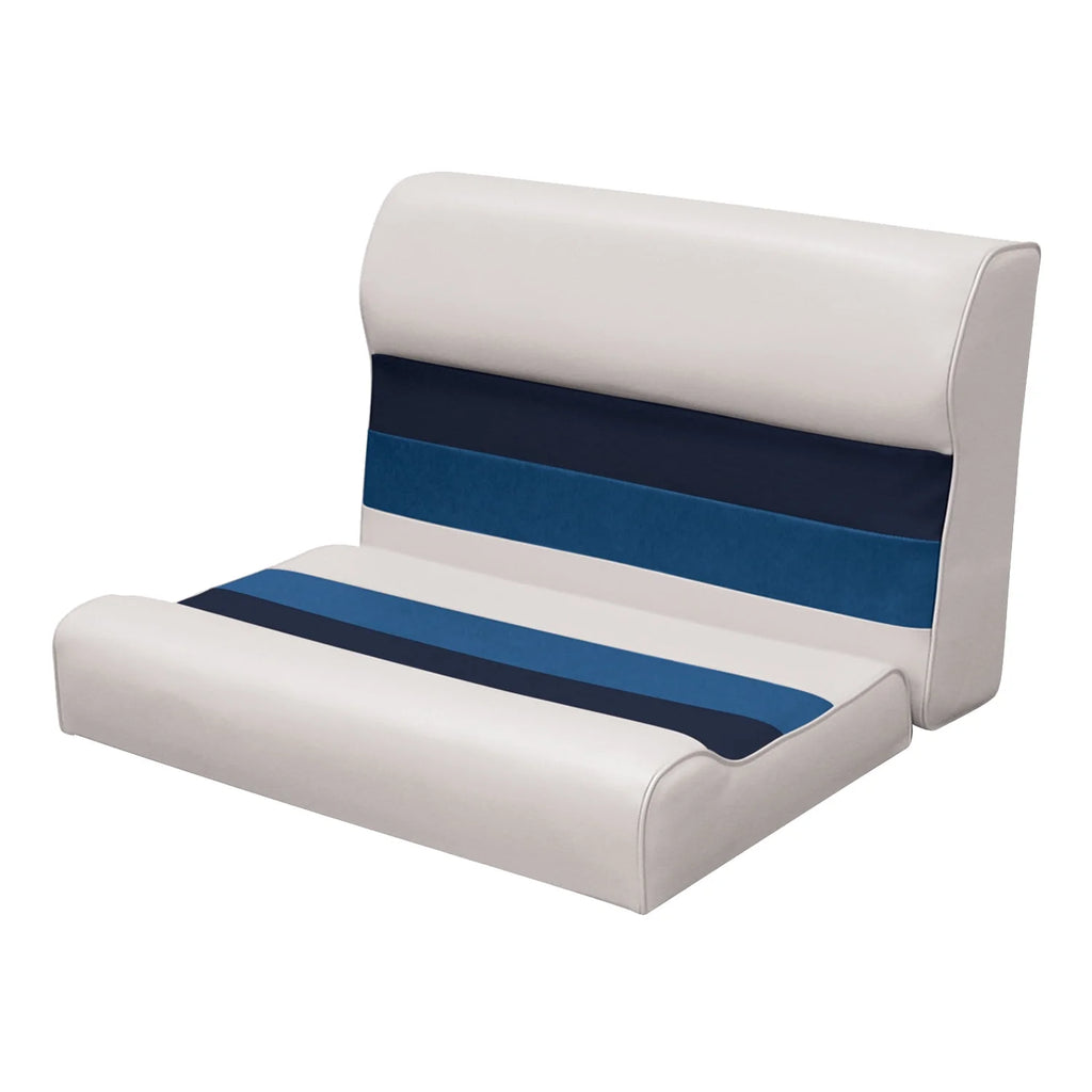 Grey Navy Blue Bench Seat and Backrest Cushion Set J5915