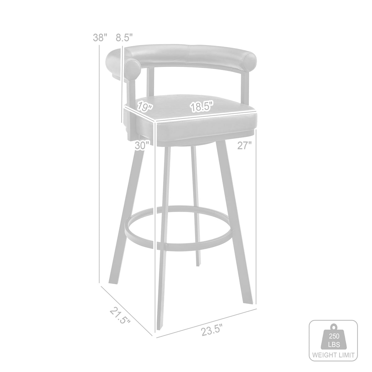 Black/Chrome Swivel Bar Stool K225008