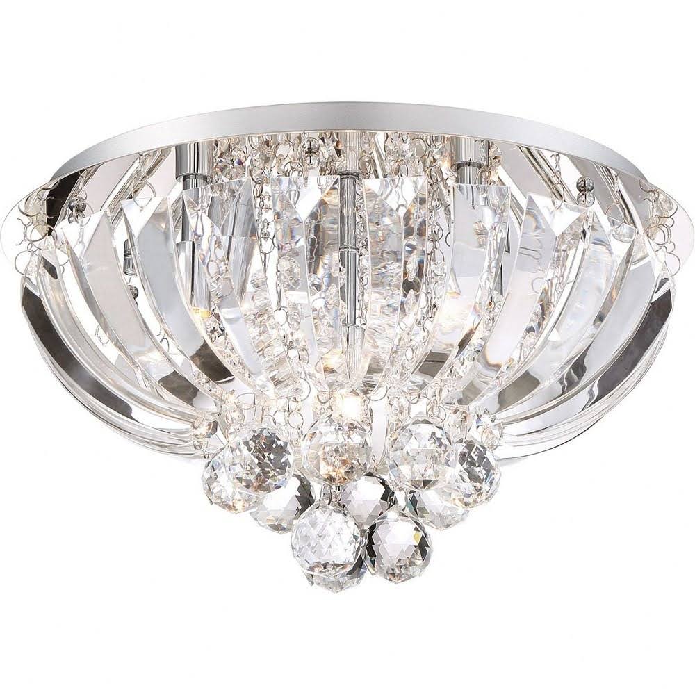 5 Light Flush Mount Polished Chrome Silver J2759