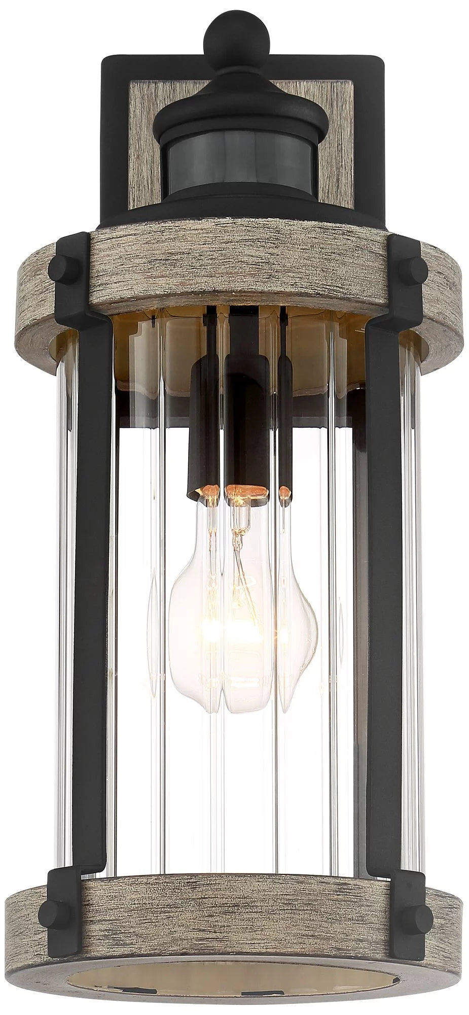 Set of 2 Gray Black Motion Sensor Dusk to Dawn Outdoor Wall Light W16274