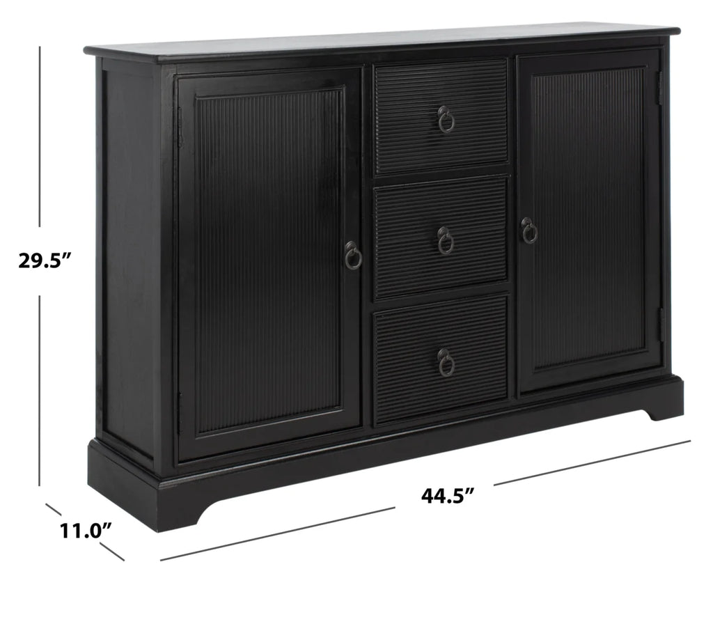 Black Wood Console Table with Drawer I576
