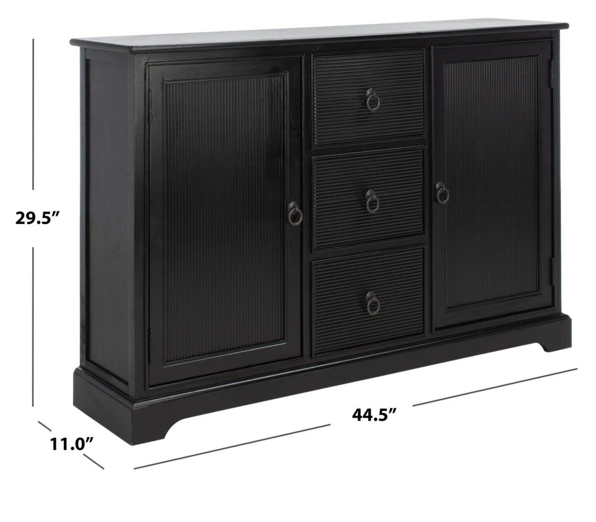 Black Wood Console Table with Drawer I576