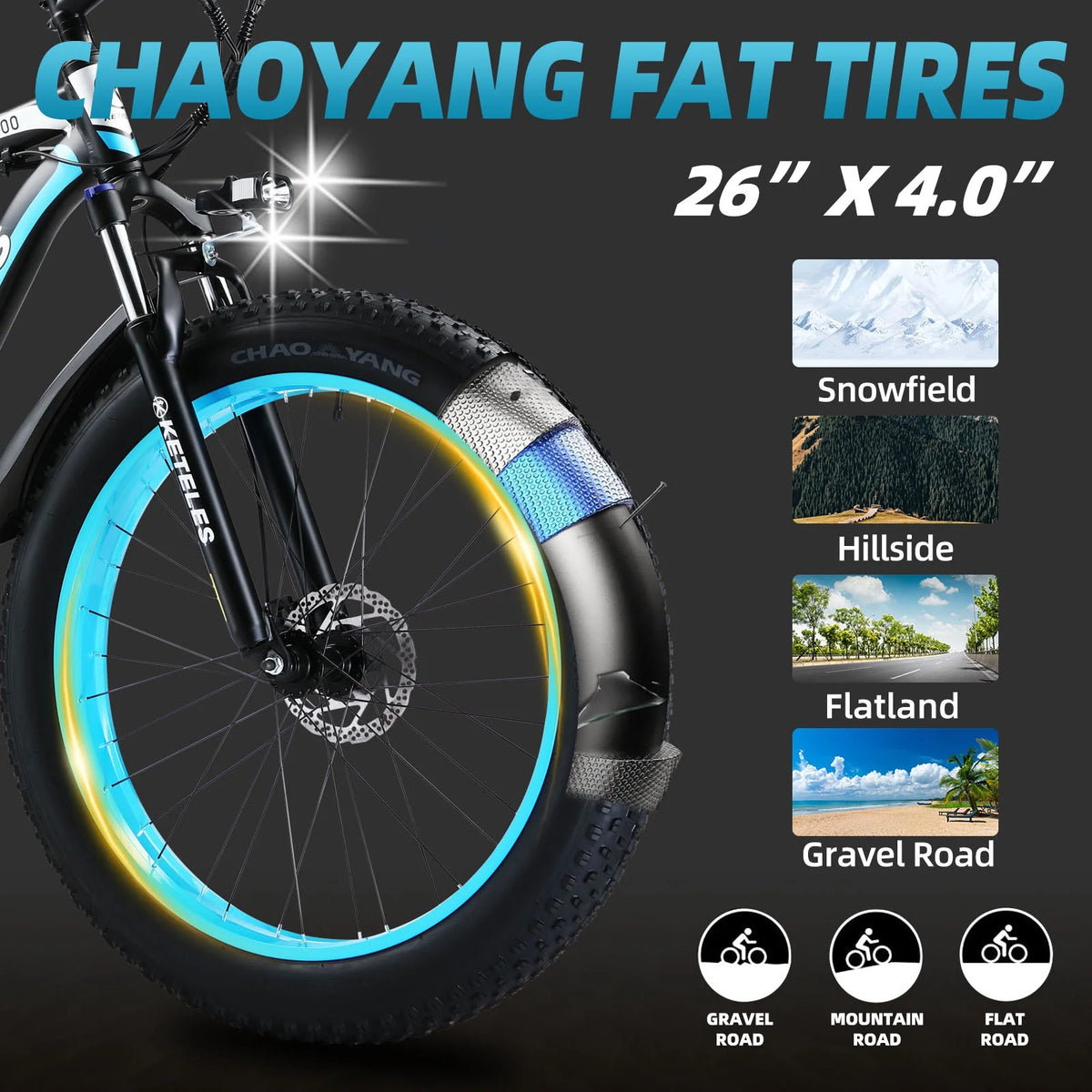 750W 48V 13AH Fat Tire Electric Bike L6862