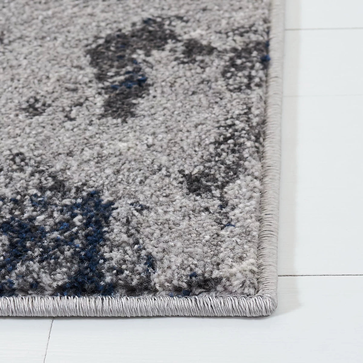 Navy Grey Abstract Area Rug 6' x 9' Z61555