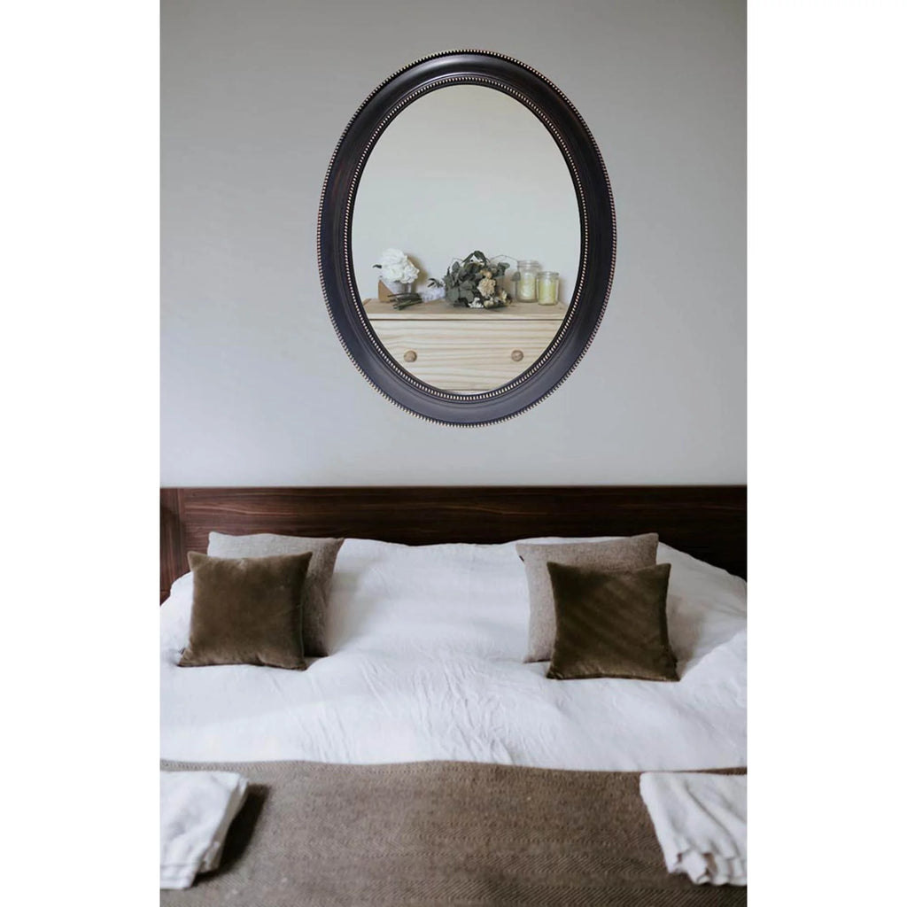Black and Gold Oval 30-inch Wall Mirror K92064