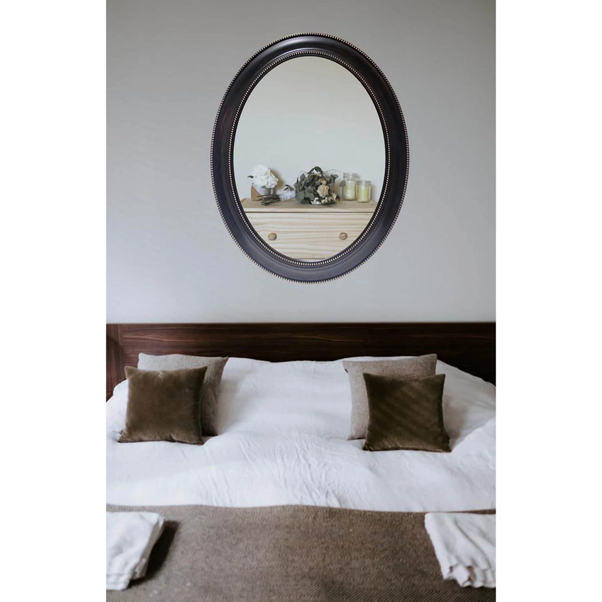 Black and Gold Oval 30-inch Wall Mirror K92064