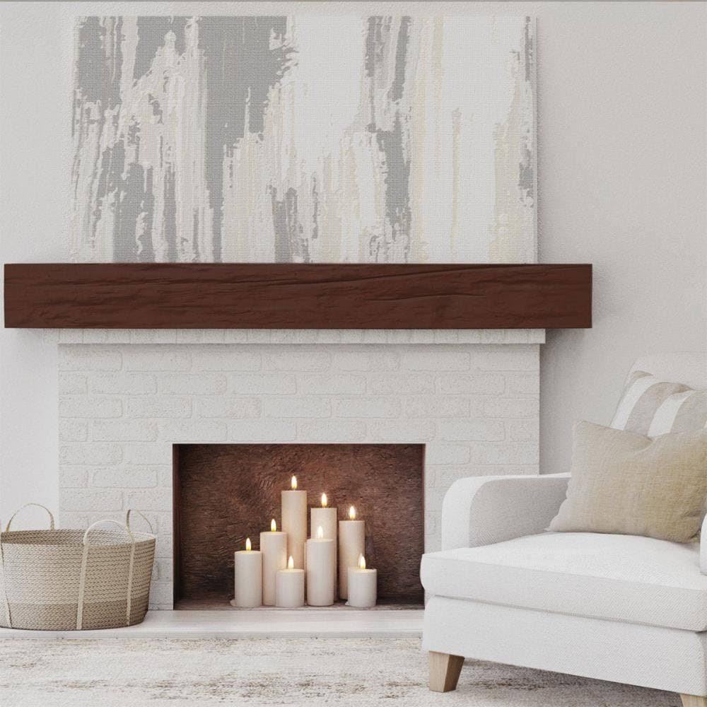 Natural Pecan Faux Wood Fireplace Mantel A254579