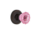 Pink Crystal Interior Mortise Door Knob O3120