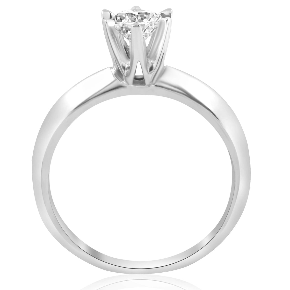 3/4ct Solitaire Diamond 14K White Gold Engagement Ring U4498