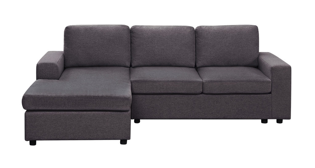 Dark Gray Linen Sofa with Reversible Chaise Y313