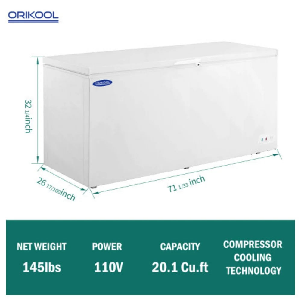 20.1 Cu.ft White Steel Chest Freezer H384