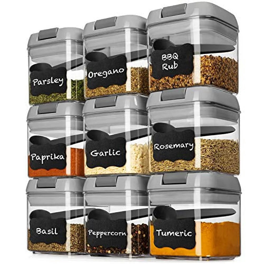 9 Pc Airtight Clear Plastic Food Storage Container Set with Lids V395