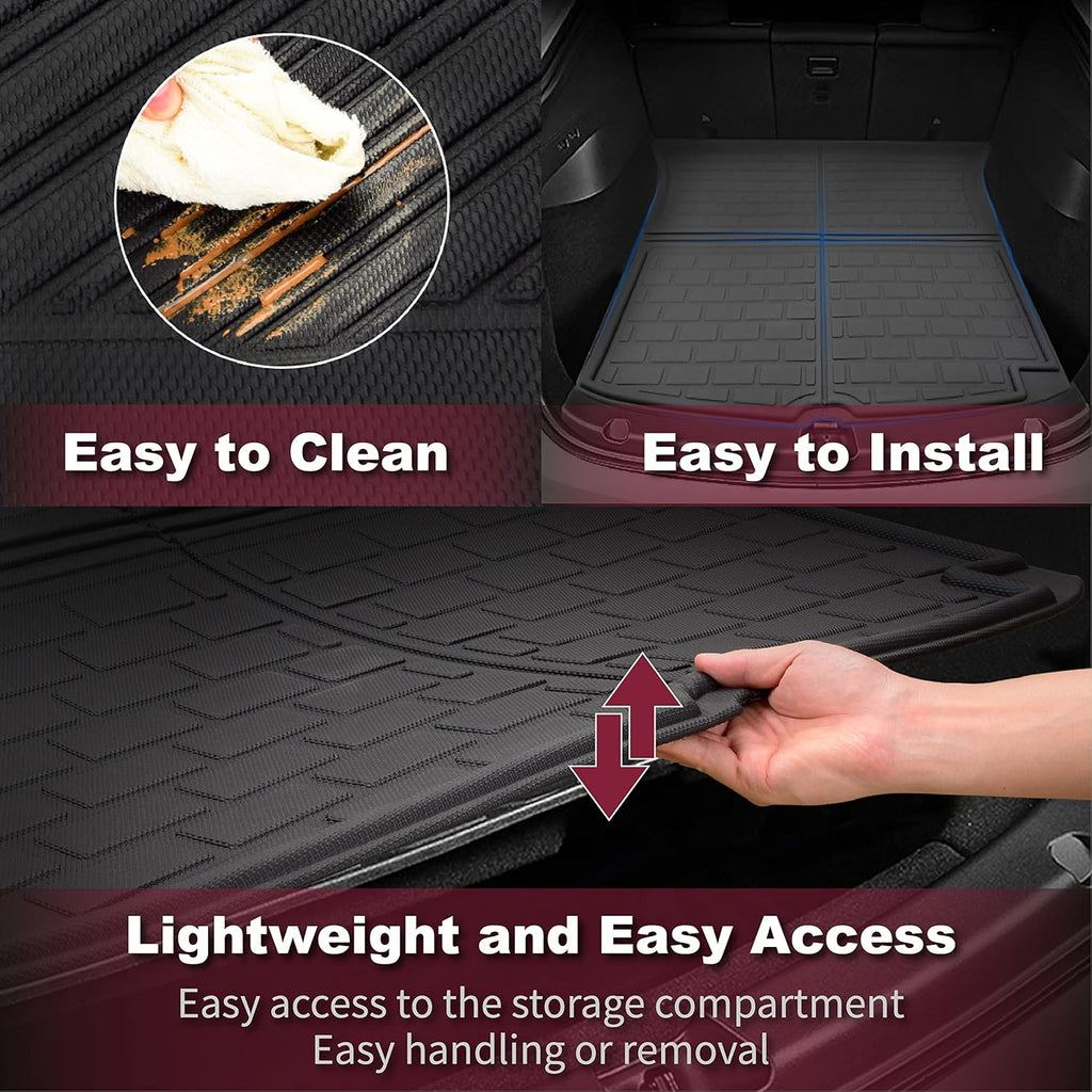Waterproof Anti-Slip Trunk Mat Cargo Liner for Tesla Model Y 5-Seater (3 Pack) F7365